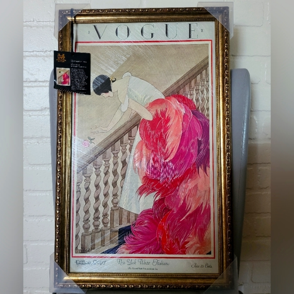 Brand new never used - A Vogue Cover Of A Woman With Feathers & Rose Nov. 1 1924
